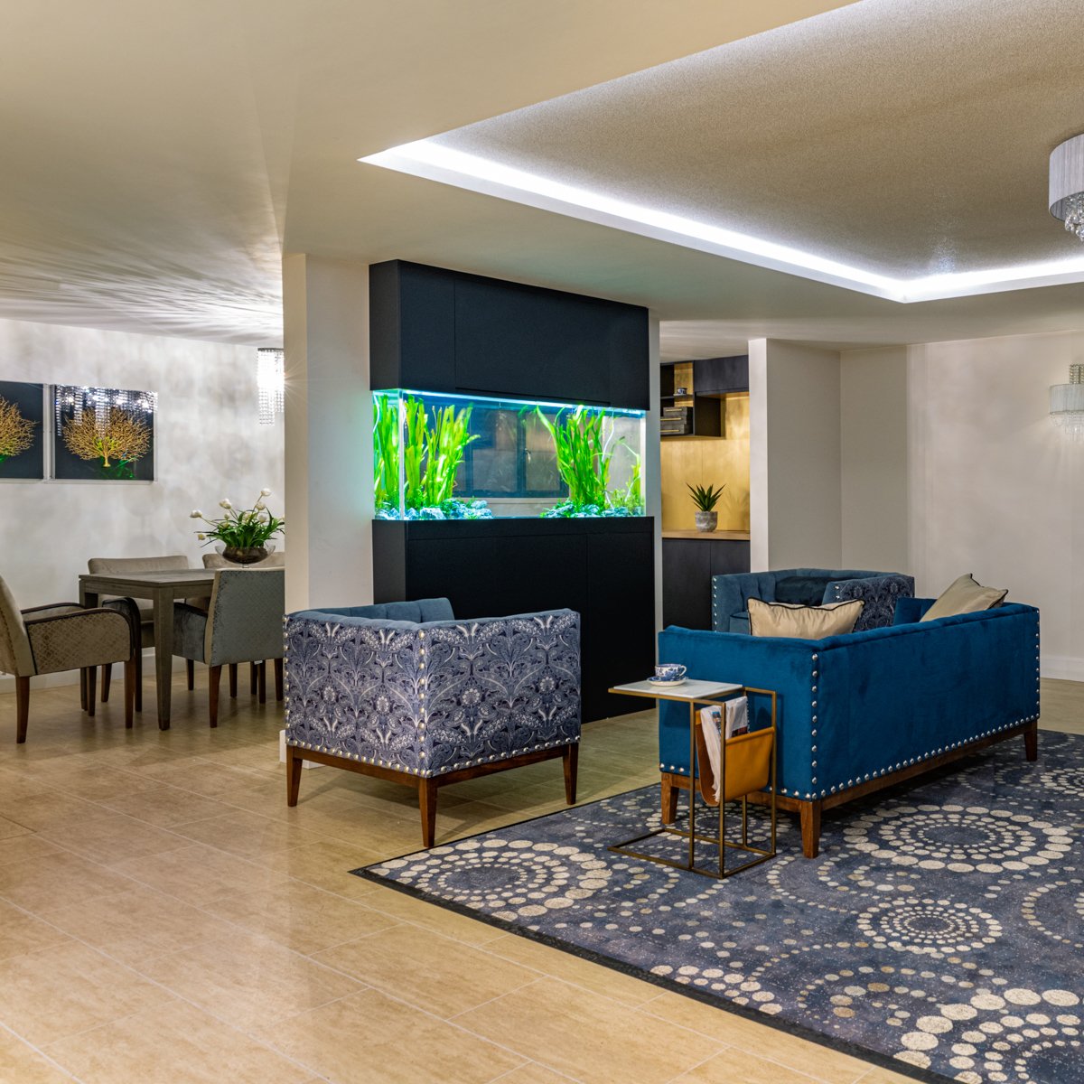 Featured furniture of Brownscombe House- Cosette and Cosette Sofa,  Darwin Tub Chair