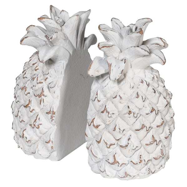 White Pineapple Bookends