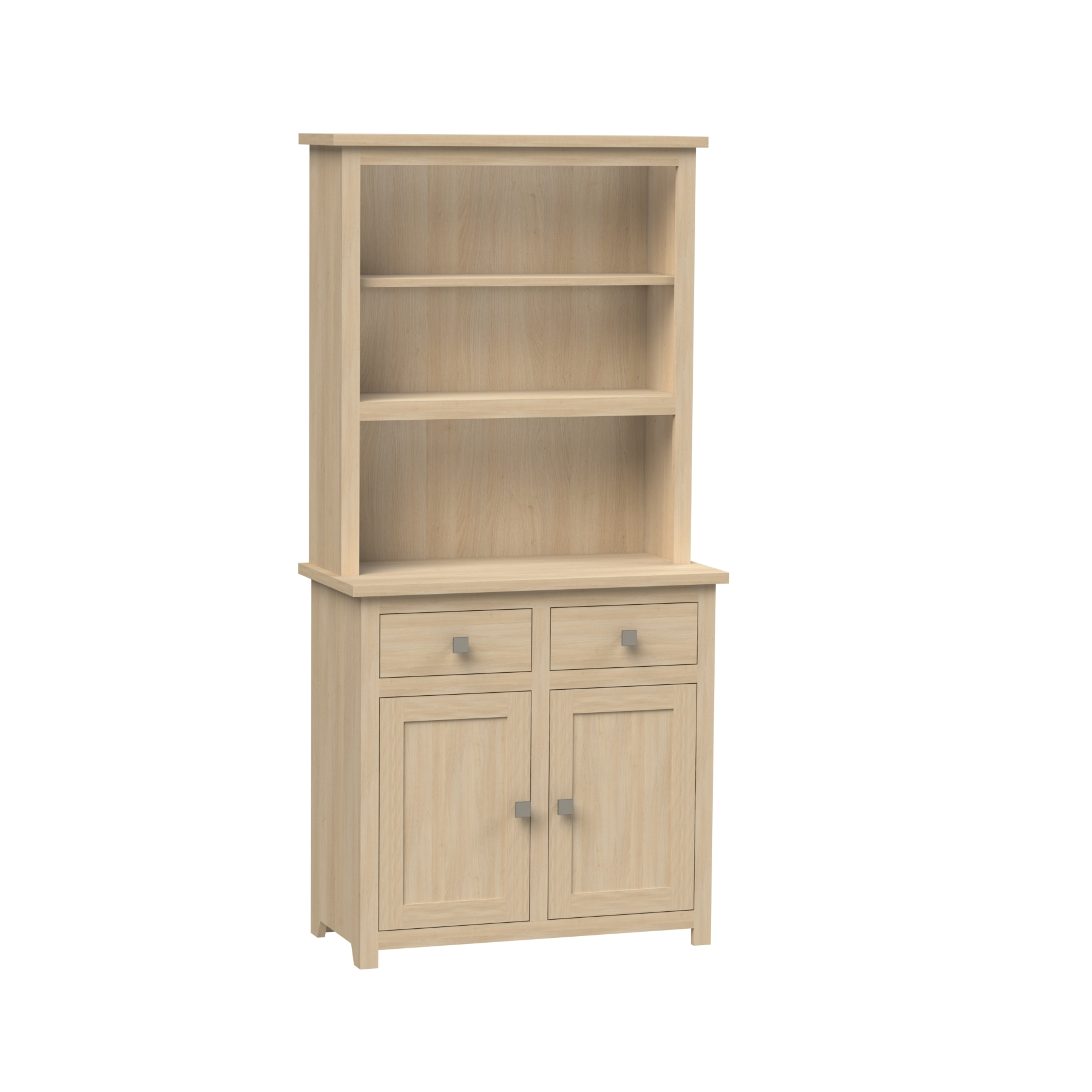 2 Door 2 Drawer Tall Dresser with Open Shelves