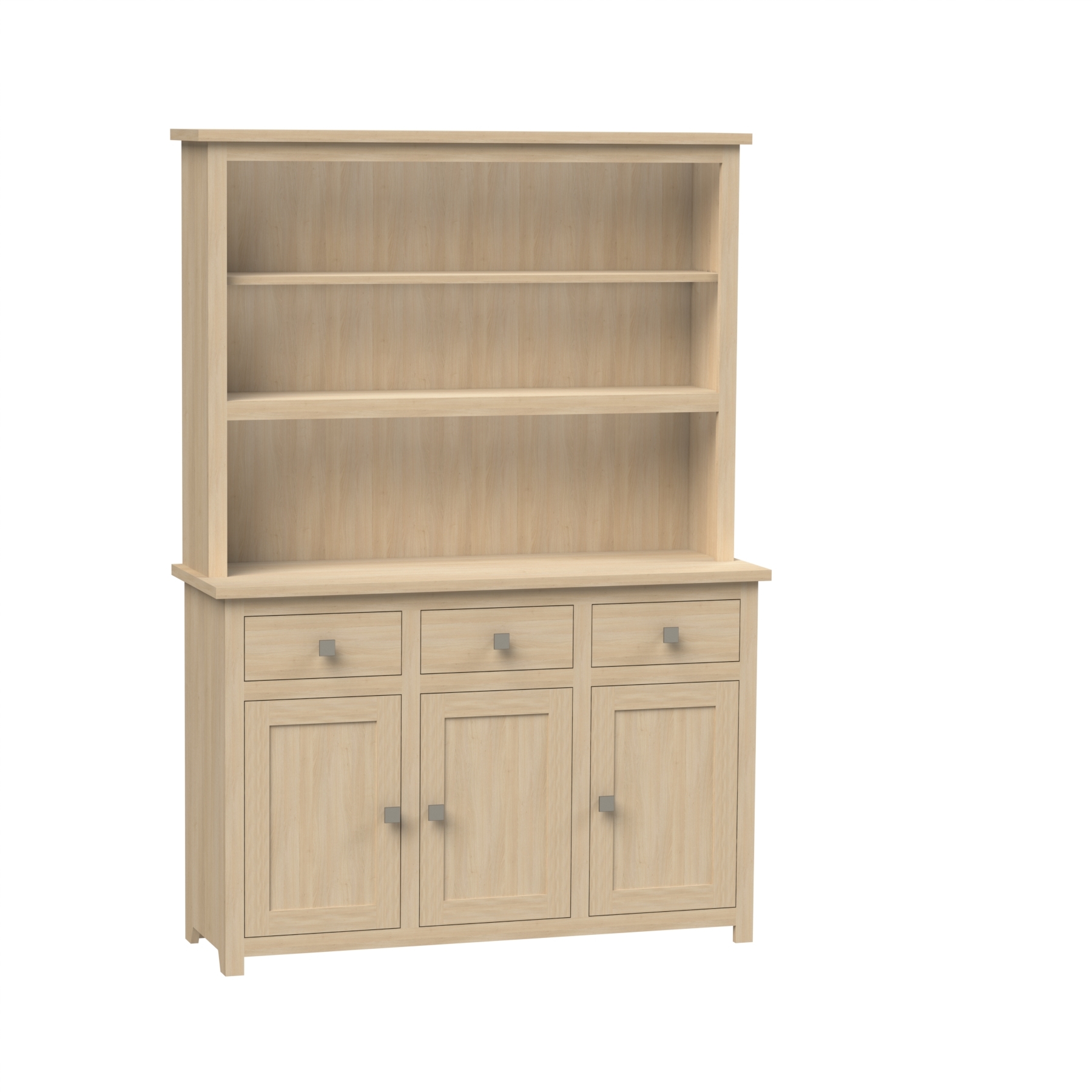 3 Door 3 Drawer Sideboard with Open Shelves