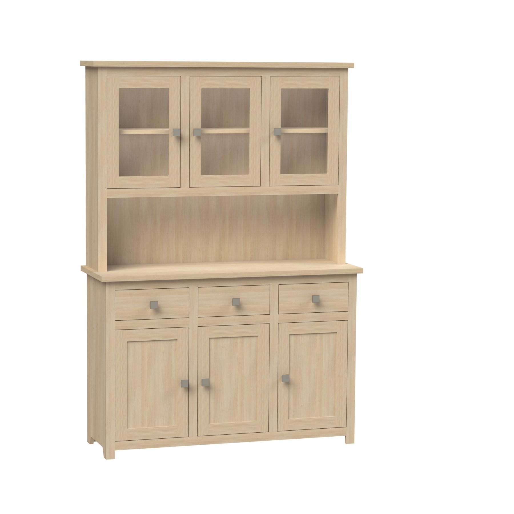 3 Door 3 Drawer Sideboard with Glass Door Cabinets