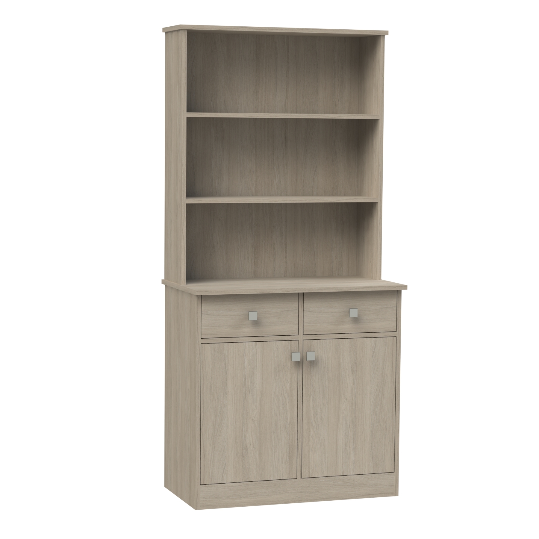 2 Door 2 Drawer Tall Dresser with Open Shelves
